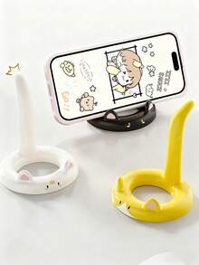 2pcs Cartoon Rabbit Adjustable Desk Phone/Tablet Stand, Extendable Desktop Holder For Home, Bedroom, Living Room