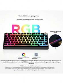 Lenovo Xiaoxin K5 Pro Gaming Mechanical Keyboard: Customizable Mechanical Keyboard With Bottom RGB Lighting, Hi-Fi Sound Quality, Stable Tri-Mode Transmission, Noise Reduction, Multi-Device Compatibility, And A Peach-Mint Finish. - Peach Mint - View 4