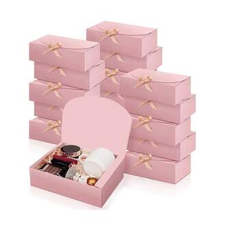 2/4/10pcs- Pink Gift Box With Lid, Best Man Proposal Box, Luxury Pink Gift Box With Ribbon, Folded Box For Gifts, Birthday Gift Box, Party Gift Box, Christmas Gift Box, Maid Of Honor Gift Box, Graduation Gift, Valentine's Day Gift Box
