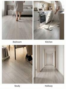 1roll Peel And Stick Vinyl Flooring Roll 17.72"X 118.11", Self Adhesive Vinyl Wood Flooring Planks Floor Tiles Stickers Waterproof For Bathroom Living Room Bedroom Kitchen RV Easy DIY Floor Coverings, Light Wood, Minimalist Home Decor - Multicolor - View 7