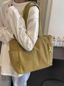 حقيبة كتف كبيرة السعة من القطيفة الكاجوال الأنيقة، حقيبة كتف خفيفة الوزن من مواد ناعمة للتنقل اليومي والتسوق، حقيبة كتف نسائية كبيرة السعة وأنيقة، قماش القطيفة ناعم ومتين، مع جيوب جانبية وأقسام متعددة، إغلاق بسحاب، مناسبة للرحلات القصيرة والتنقل للعمل والخروجات اليومية