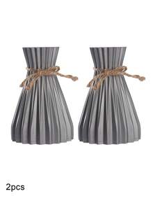 1/2 Pcs Artificial Flower Vase, Ceramic Appearance Plastic Vase, Height 6.9 Inches, Unbreakable Home Decoration Vase, Inserted Fake Flower Vase Cannot Hold Water, Modern Decorative Vase For Home Decoration, Living Room, Table, Office, Centerpiece Room Decor Glass Vase - White - View 14