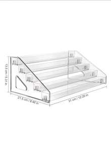 1 pieza Organizador de exhibición de maquillaje de acrílico transparente de 5 niveles - Organizador compacto para sombras de ojos, rubor, etc., soporte para gafas de moda y aceites esenciales, montaje sin herramientas, adecuado para baño o tocador, estantería para exhibición de cosméticos | Organizador de maquillaje portátil | Plástico para organizador de almacenamiento de mujer, artículos esenciales de viaje, regalo para el padre, de vuelta a la escuela - transparente - Ver 13
