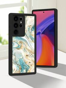 1 pieza Funda de teléfono con diseño de mármol en tonos azul y dorado en estilo elegante y sofisticado ideal para amantes del lujo y lo moderno TPU soft case, protección completa antideslizante y anti-caída, compatible con iPhone17 ProMax/16/15/14/13/12/11/Plus/Pro/ProMax, compatible con Galaxy A34/A35/A54/A55, Galaxy S20/S21/S22/S23/S24/S25 Ultra/Plus, compatible con Galaxy/Redmi/Honor/OPPO/ViVo - Burdeos - Ver 6