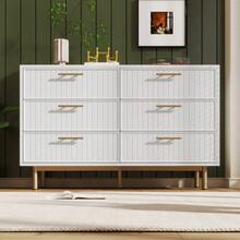 6-Drawer Chest Of Drawers, White Sideboard/Chest Of Drawers For Bedrooms And Living Rooms, White - H75/W120/D40 Cm - White - View 12