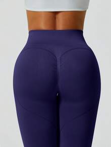 1pc High Waist Flare Elastic Ribbed Waist Belt, Slimming Design, Suitable For Dancing - Navy Blue - View 6