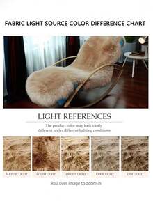 1入組實色毛茸茸地毯，現代亞克力地毯適用於臥室，房間裝飾 - 淺灰色 - 查看 9