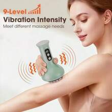 USB充电式腹部按摩器，可用于热敷和可调节强度的拔罐，适用于手臂和身体按摩，9种模式，带吸盘