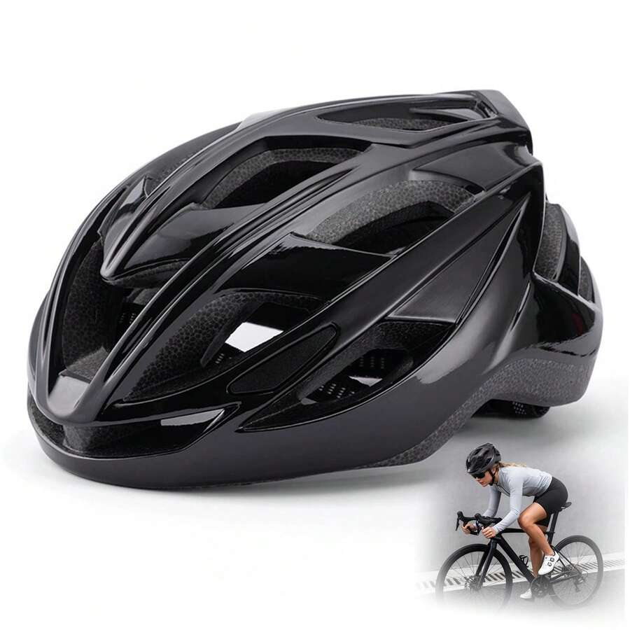 1 pieza  Casco Bicicleta para Hombre y Mujer, Juego de Accesorios para Bicicleta, Casco de Bicicleta con Accesorios a Prueba de Viento e Insectos, adecuado para bicicleta de montaña y de carretera para adultos y jóvenes, protección ajustable de calidad con flujo de aire integrado para ciclismo de montaña y carretera - HO-109 Todo negro - Ver 1