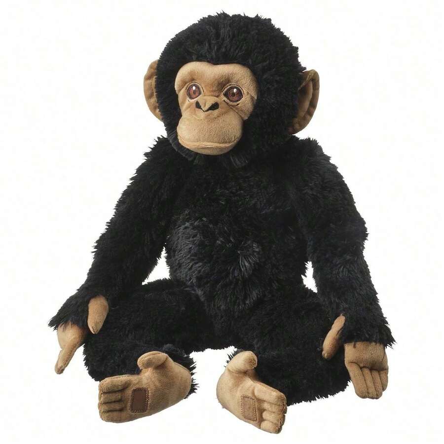 IKEA SANDLÖPARE Chimpanzee Plush Toy, Bedtime Companion Doll, Soft Nylon , 32cm, Black - Black - View 1