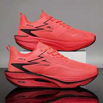 Men's Marathon Carbon Plate Technology Running Shoes, Lightweight Shock-Absorbing Marathon Sports Shoes, Carbon Fiber Teenage Fitness Running Shoes, Fashion Breathable Non-Slip Durable Sports Casual Running Shoes, Soft Sole Classic Gradient Color Sports Shoes, Comfortable Walking Shoes