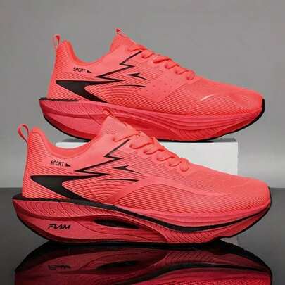 Chaussures de course à plaque de carbone pour marathon pour hommes, chaussures de sport légères et amortissantes pour marathon, chaussures de fitness à fibre de carbone pour adolescents, chaussures de course sport-casual mode respirantes et antidérapantes, chaussures de sport à semelle souple et couleur dégradée classique, chaussures de marche confortables