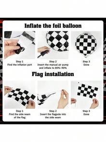 Race Car Theme Balloons Arch Garland Kit 18 12 10 5Inch Red Blue Black Yellow Checkered Wheel Tire Foil Latex Balloons For Racing Car Two Fast First 1st 3th 5th Birthday Party Decor Supplies