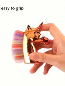 1支独角兽角化妆刷，不变形不掉毛，多功能美妆工具，可用作散粉刷、指甲粉刷、多色化妆刷、散粉刷、定妆粉刷，刷毛柔软亲肤，设计精美，刷毛结实耐用。 - 彩色 - 查看 3