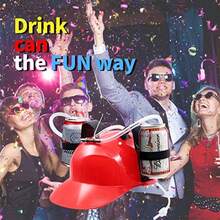 1pc Adjustable Novelty Beverage Helmet With Straw - Soda Cap, Suitable For Bachelor/Bachelorette Parties And Wedding Receptions - Fun Party Accessory For All Occasions: Singles Events, Birthdays, Bar Celebrations, And Adult Ceremonies - Multicolor - View 9
