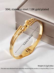 1件复古几何球形不锈钢手链，男女皆宜，表面喷砂设计，适合日常佩戴 - 壓砂球體 - 查看 6