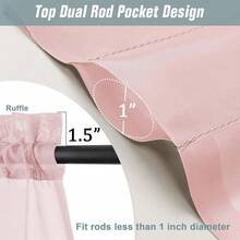 Blush Pink Small Sheer Curtains 2 Panels Set, Kitchen Curtains 36 Inch Length, Elegant Light Filtering Short Window Drapes For Living Room Bedroom, Dual Rod Pocket Design, 2x42Wx36L Inches,42inchWx36inchL(Packof2),BlushPink - 腮紅粉色 - 查看 4