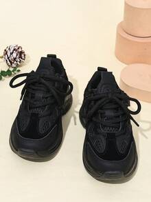1 Pair Fashionable New Non-Slip Wear-Resistant Lightweight Soft-Sole Casual Sports Shoes, Suitable For Spring And Autumn - Black - View 4