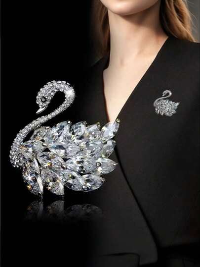 قطعة واحدة من دبوس الياقة على شكل إنارة فاخرة، دبوس أنيق مناسب للنساء للارتداء في الحياة اليومية أو الحفلات