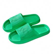 Bear Slides Smi.Ley Face FSandssals Slippers For Women And Men Ultra Comfort Non-Slip Shower FSandssals Indoor And Outdoor Use Quick Drying Pool Party Home,5Women/3.5Men,Green-2 - 綠2 - 查看 3