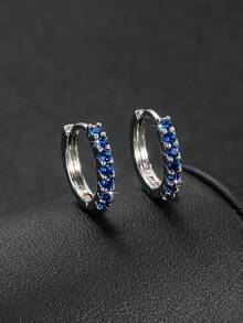1 Đôi bông tai đinh tán bằng đồng đính đá Cubic Zirconia thời trang, unisex, phù hợp cho phong cách đường phố, tiệc tùng, mặc hàng ngày, quà tặng Giáng sinh, Năm mới, Ngày Valentine, Lễ Phục sinh. - Nhiều màu - Xem 9