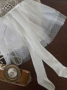 3-Layer Starry Lace Trim Princess Baby Girl Skirt Pants - White - View 6