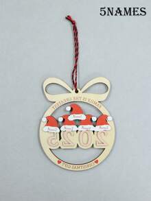 Ornamento natalizio personalizzato a forma di cappello di Babbo Natale, ornamento natalizio personalizzato per la famiglia Natale 2025, decorazioni per albero di Natale con testo personalizzabile, Buon Natale, Primo Natale, Ornamento con nome famiglia, decorazione natalizia per la casa, regali di Natale in legno personalizzati con 2-7 nomi, famiglia affettuosa, Natale, famiglia, papà, mamma