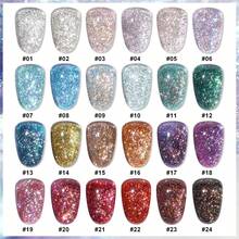 XEIJAYI Bộ 24 lọ sơn gel móng tay 15ml, sơn gel nhũ lấp lánh, phản quang bóng bẩy, có thể tẩy bằng đèn UV/LED - Thích hợp cho việc tự làm móng tại nhà hoặc tiệm nail. - Nhiều màu - Xem 5