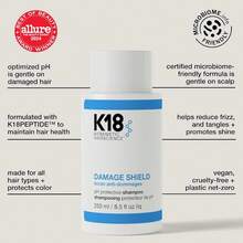 K18 Damage Shield Protective Shampoo, Reduces Frizziness & Tangles, Maintains Hair Health - 淺藍色 - 查看 2