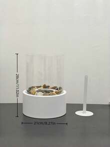 清洁燃烧的壁炉装饰加热器，圆柱形玻璃装饰火焰烟囱，适用于烧烤桌、家庭聚会、生日礼物、婚礼、活动、户外酒吧、咖啡馆、露营、餐厅、卧室、圣诞节等场合。