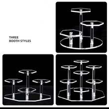 1 Soporte de exhibición clásico de acrílico, Gabinete de exhibición de miniaturas de 3/4/7 niveles, Soporte de producto octagonal y redondo, Adecuado para figuras de acción, cosméticos, perfumes, estatuas, joyas, coleccionables - Independiente, sin electricidad requerida, Exhibición de muñecas en miniatura, Exhibición de productos, Bolsa de maquillaje, Artículo de viaje esencial - transparente - Ver 5