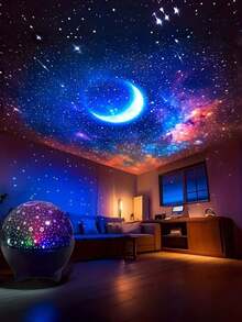 1件迷你夢幻水晶星空燈，水晶星旋轉燈－照亮浪漫臥室、舞池、舞台、派對。為節日、聚會、露營探險和派對增添魅力－神奇禮物，適合所有場合！聖誕必備舞台燈光氛圍燈具燈籠！ - 彩色 - 查看 9