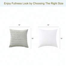Volcanics Pack Of 2 Light Grey Decorative Throw Pillow Covers 18x18 Inch, Soft Corduroy Striped Square Cushion Cases, Modern Farmhouse Boho Home Decor For Couch Bed Sofa Living Room,18inchx18inch(Packof2),LightGrey - 淺灰色 - 查看 5