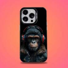 Funda de Teléfono Monkey Music Meme para 17,16,15,14,13,12,11,Pro,E,MAX Cubierta Mate Negra Candy - Z1 - Ver 9