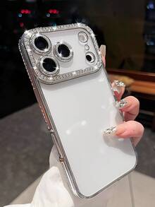 亮片、水钻奢华电镀透明手机壳，兼容 17 Pro Max、17 Pro、16e、15、14、13、12、11 Pro Max Plus、X、XS Max、XR、Pro Plus、Galaxy、Honor、OPPO、Redmi A3、13C、14C、Note 10、11、12、13、14 Pro+、Infinix Smart8、9，闪亮镜头保护套 - 銀色 - 查看 5