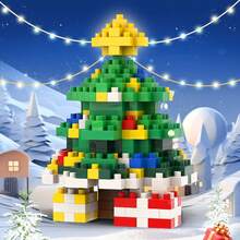 1 Box Christmas Series Building Blocks Toy + Santa Claus, Christmas Tree, Reindeer Building Block Decor Toy + Micro Particle Assembly Decor + Educational Building Blocks Toy - Multicolor - View 6