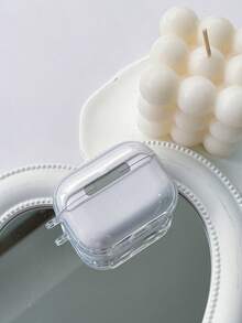 Daily Commute Essential, Minimalist Electroplated Heart Decor Transparent Earphone Case, Anti-Drop Anti-Slip, Compatible With Apple Earphones 1/2/3/4/Pro/Pro 2/Pro 3 - Holiday Gift, Best Friend Gift - Clear - View 5