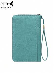 MIYIN [RFID Passport Wallet] RFID Blocking Multi-Functional Passport Holder - Large Capacity Vertical Card Holder, Coin Purse And ID Card Management, Durable Black Travel Wallet For Passport, Cash And Cards, Minimalist Design - Blue - View 10