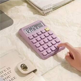 4 piezas Calculadora solar de 12 dígitos con teclas redondas y colores tipo macaron, con doble alimentación, acceso rápido a cero, almacenamiento de memoria, cálculo estudiantil, decoración de escritorio para uso doméstico/oficina, botones suaves, para combatir el aburrimiento y embellecer el escritorio