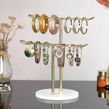 2-Tier Jewelry Organizer Rack, Holds Rings, Necklaces, Bracelets, Headbands, Watches, Glasses, Displays Accessories. Multi-Functional Storage Rack For Headbands, Jewelry, Rings, Necklaces, Watches, Bracelets, Ideal For Bedroom, Dorm, Women's Accessories - Multicolor - View 14