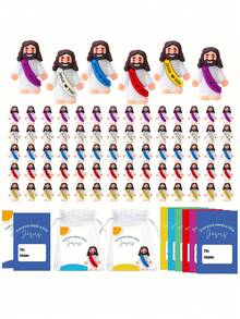 10/20/40 件迷你耶稣公仔耶稣爱你耶稣玩具小耶稣公仔捉迷藏周日派对礼物（颜色随机）微型耶稣、基督教玩具、小玩具、基督教玩具、圣诞礼物、派对礼物、圣诞节、耶稣、玩具、圣诞节、耶稣、玩具、耶稣公仔、恶作剧礼物、圣经书、耶稣>毛绒、微型人物、恶作剧玩具