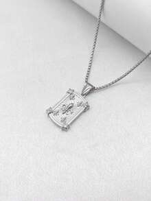 1pc Vintage Distressed Stainless Steel Mythological Religious Cultural Pendant Necklace Jewelry