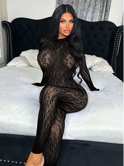 Hot Fix Sexy Lingerie With Camisole Jumpsuit, Jacquard Open Style Fun Online Clothing Bikini Cover-Up