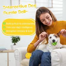 Dog Puzzle Toy 2 Pack, HIPPIH Interactive Dog Toys For Treat Dispensing, Durable Puppy Toys For Teething Small Dogs, Dog Treat Ball For Teeth / Slow Feeder/ IQ Training/ Playing,Green+Yellow - 綠+黃 - 查看 7