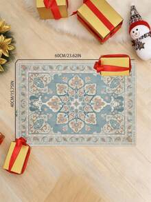 1 pieza Alfombra tejida de estilo bohemio con diseño de mar poco profundo, alfombra de sala de estar, alfombra de área, tapete, decoración del hogar, alfombra de sala de estar de gran tamaño, decoración del hogar de la sala de estar, decoración de la habitación, alfombra lavable - Multicolor - Ver 2