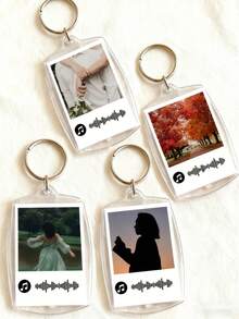 1/3/5pcs Personalized Photo Music Barcode Keychain, Birthday Gift, Music Couples's Daily Carry, Graduation Souvenir (Scan To Play Memorial Song), Customized Photo Music QR Code Keychain, Proposal Gift (Scan To Play Love Song), Personalized Acrylic Keychain, Customized Couple Keychain - Multicolor - View 6