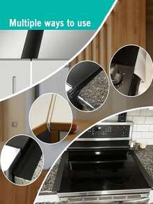 1PC Furnace Top Heat-Resistant Gap Strip, Silicone Filling Strip, Silicone Sealing Strip, Waterproof, Oil Proof, Dustproof Insertion Strip, Silicone Glue Kitchen Gap Cover - Heat-Resistant, Waterproof, Anti Fouling - Very Suitable For Sealing Spaces And Keeping Countertops Clean, A Good Household Cleaning Item, Halloween, Christmas, Thanksgiving. - Black - View 3