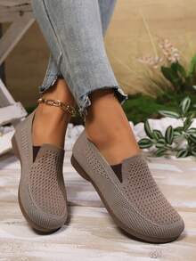 Giày thường ngày đế mềm cổ điển dành cho nữ, thích hợp đi bộ, làm bếp, làm vườn, giặt giũ - Cà phê nâu - Xem 1