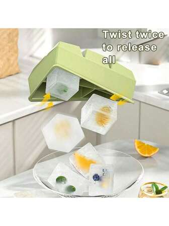 Ice Cube Trays Sphere Ice Ball Maker With Lid & Large Square Ice Cube Maker For Whiskey, Cocktails And Homemade, Keep Drinks Chilled Black