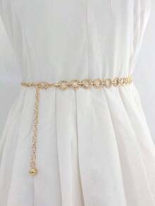 1pc Women Minimalist Fashion Chain Belt, For Decoration Party Halloween Summer, School Fall, Autumn, Halloween - 金子 - 查看 5